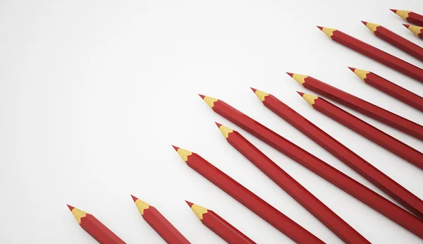 Röda blyertspennor koncept — Stockfoto