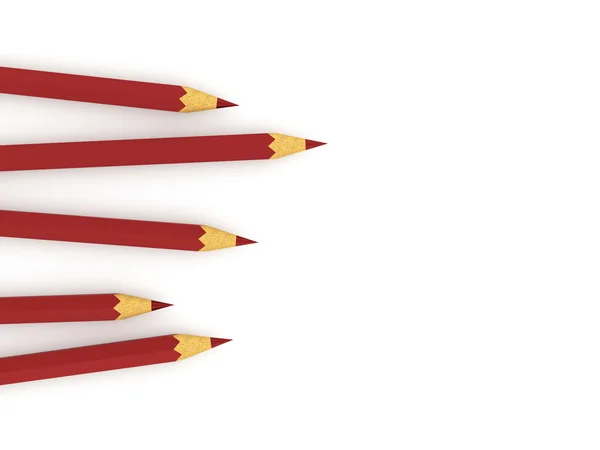 Röda blyertspennor koncept — Stockfoto
