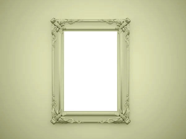 Green mirror frame on the wall — Stock Photo, Image