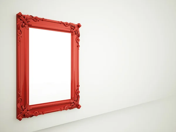 Red mirror frame rendered — Stock Photo, Image