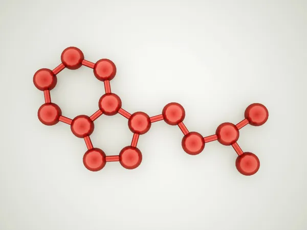 Красная химическая молекула — стоковое фото