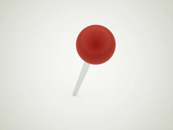 Red push pin rendered — Stock Photo, Image