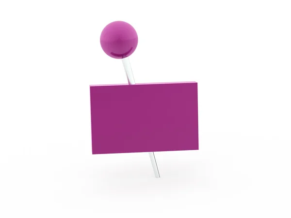 Purple board with push pin — Stock Photo, Image