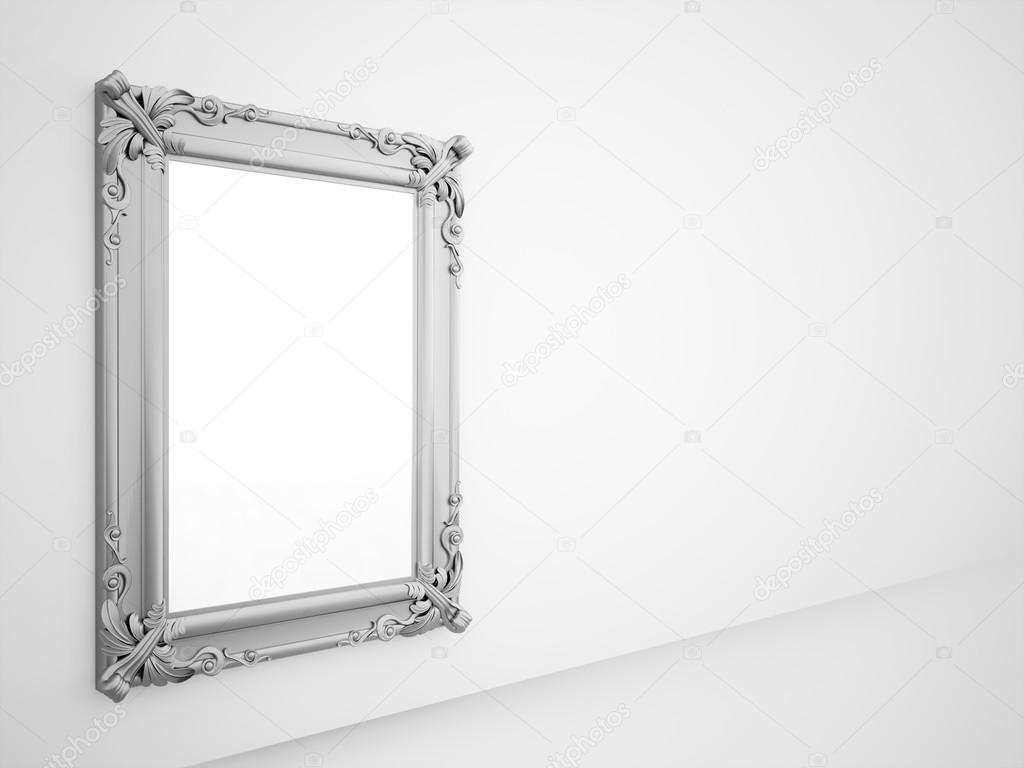 Mirror with vintage silver frame 