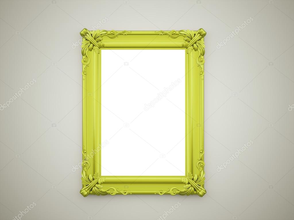 Green mirror frame vintage concept rendered  