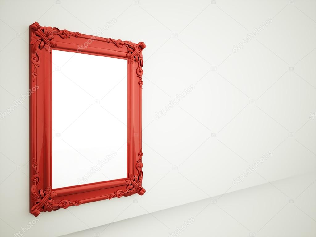 Red mirror frame rendered  