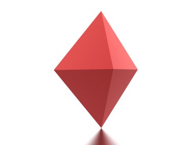 Kırmızı çokgen öğe işlenmiş