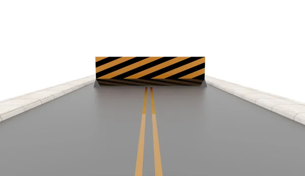 Cesta s silniční bariéry vykreslení — Stock fotografie