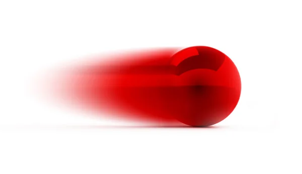 Esfera cromada vermelho mover isolado — Fotografia de Stock