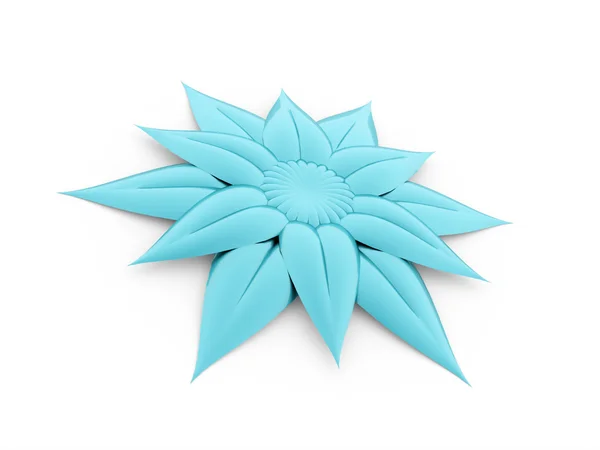 Conceito de flor azul renderizado no branco — Fotografia de Stock