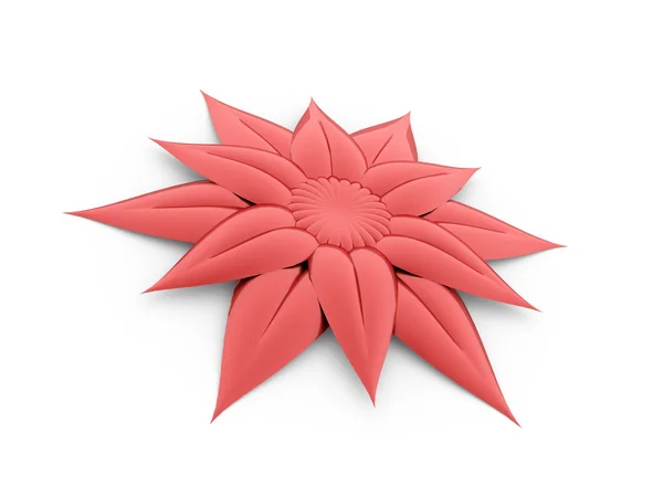One red flower rendered isolated — Stock Photo, Image