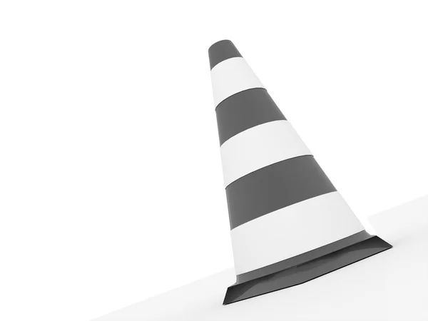 Schwarz-weißer Strassenkegel — Stockfoto