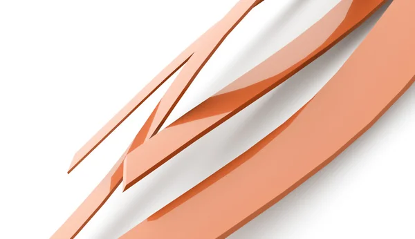 Abstract orange waves rendered on white — Stock Photo, Image