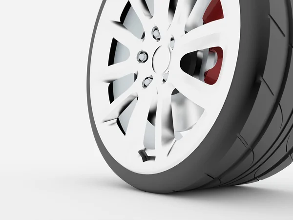 Sport car wheel rendered — Stock Photo, Image