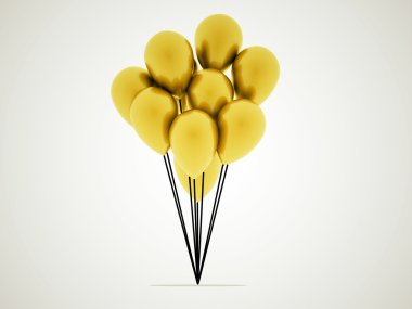 işlenen birçok sarı balon 