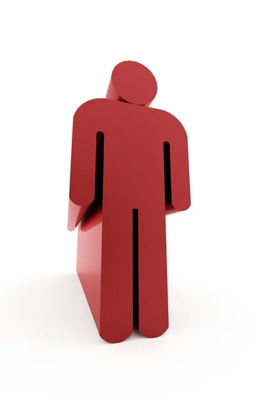 Abstrato homem vermelho renderizado isolado — Fotografia de Stock