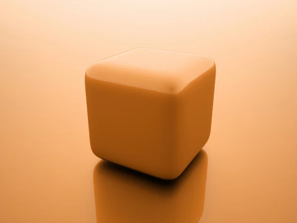 Abstrato fundo cubos laranja renderizado — Fotografia de Stock