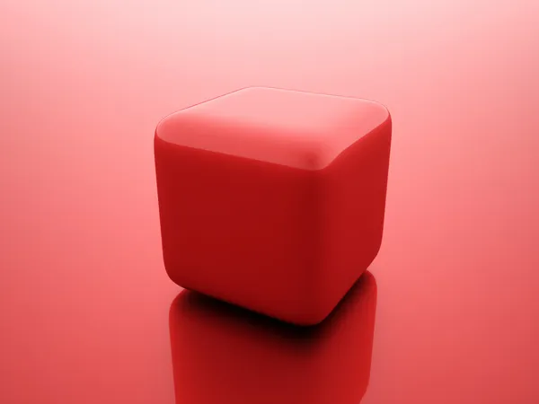 Vermelho abstrato cubos fundo renderizado — Fotografia de Stock