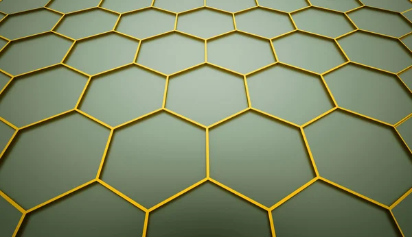 Yellow hexagonal cells background — Stock Photo, Image