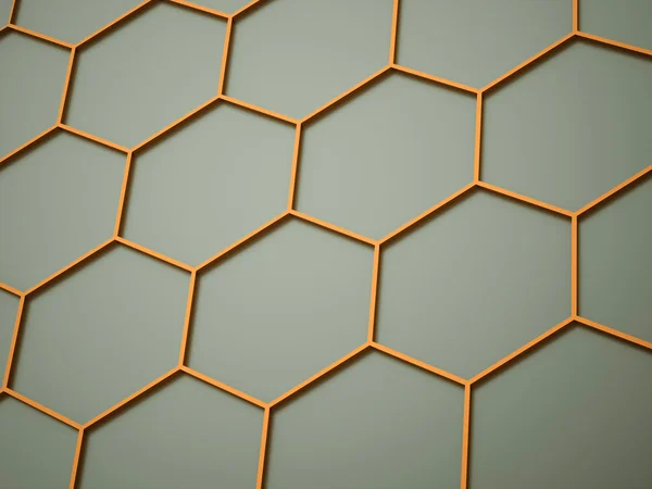 Orange abstrakt hexagonal cell — Stockfoto