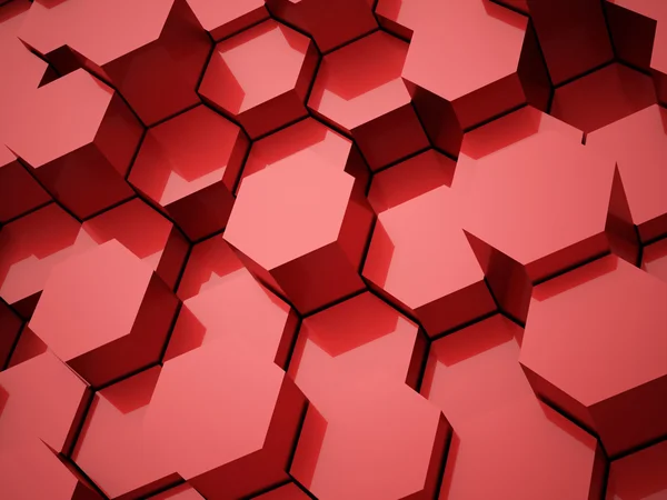 Red abstract hexagonal tubes background — Stock Photo, Image