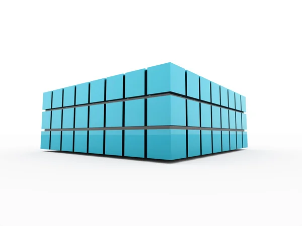 Blue cubes concept isolated on white — Stock Photo, Image