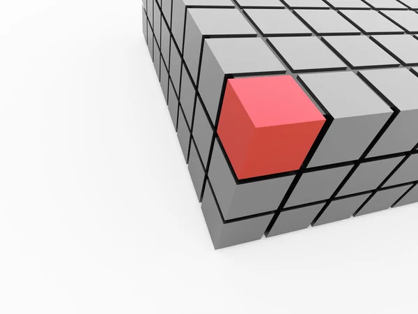 Argent abstrait cubes fond rendu — Photo
