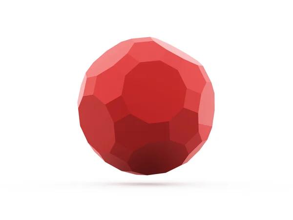 Red polygonal sphere rendered — Stock Photo, Image