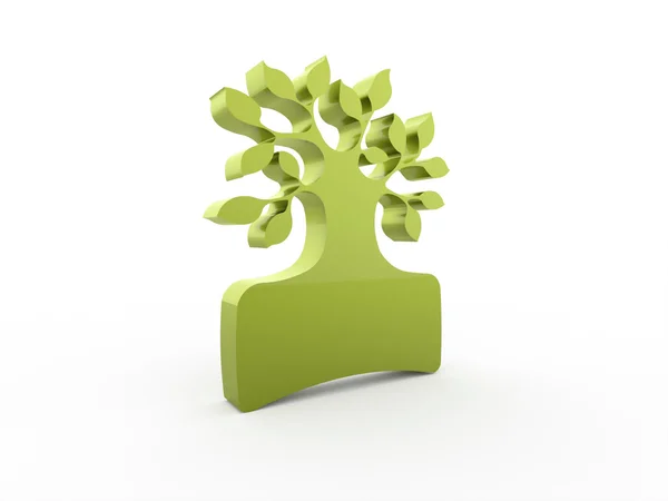 Green abstract tree concept isolated on white — Stock Photo, Image