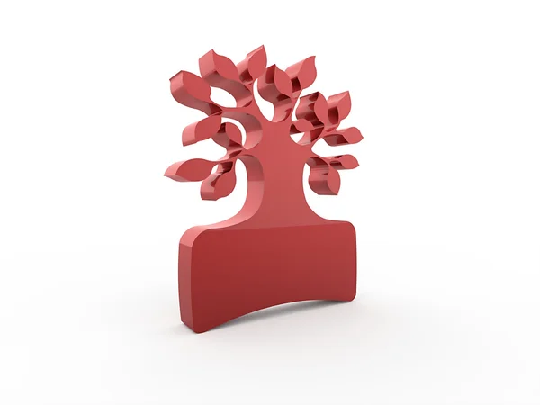 Concepto de árbol abstracto rojo aislado — Foto de Stock