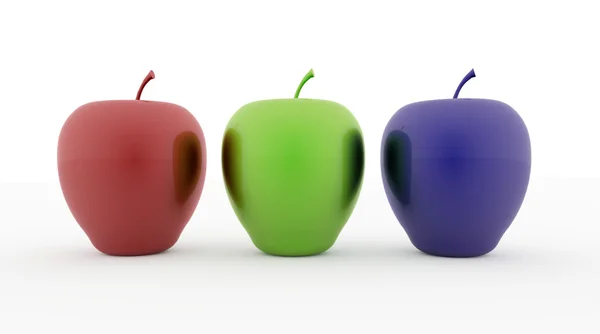 Tres manzanas color RGB — Foto de Stock