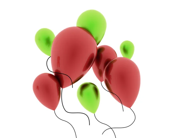 Red and green balloons — Stock Photo, Image