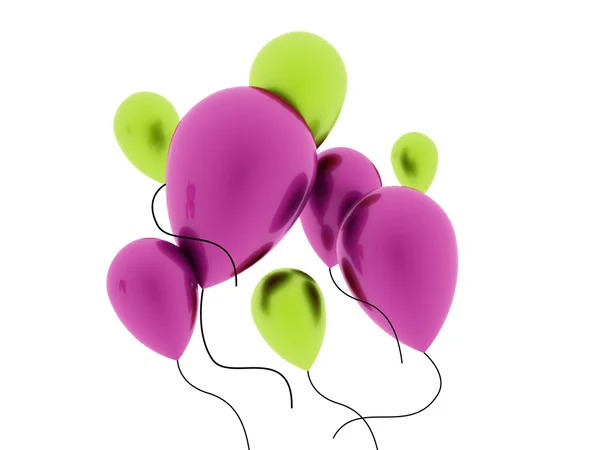 Many balloons rendered — Stock Photo, Image