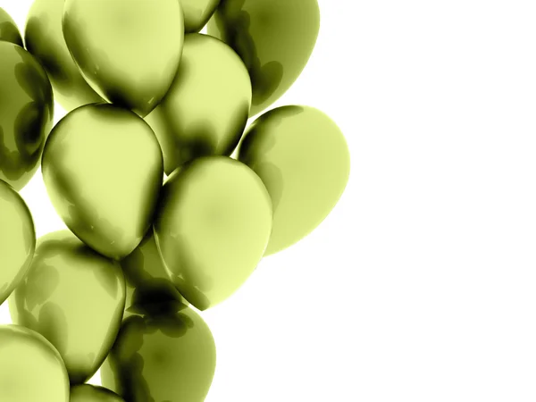 Many green balloons rendered — Stock Photo, Image