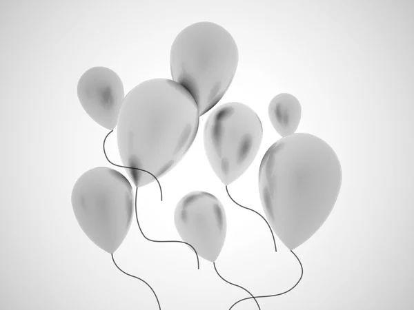 Silberne Luftballons — Stockfoto