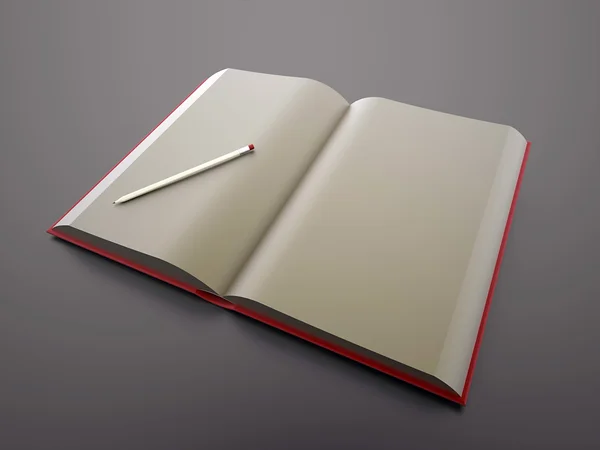 Libro con matita — Foto Stock
