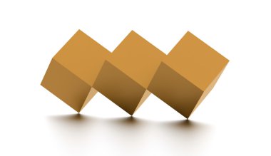 ağaç işlenmiş altın küpleri izole