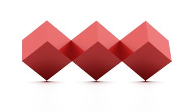 ağaç kırmızı küp işlenen izole