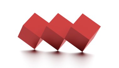 ağaç kırmızı küp işlenen izole 