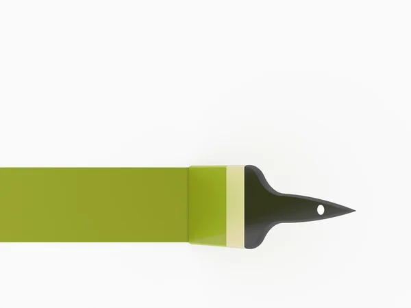 Paint brush with green stroke — Stock Photo, Image