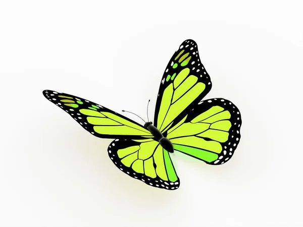 Butterfly rendered yellow — Stock Photo, Image