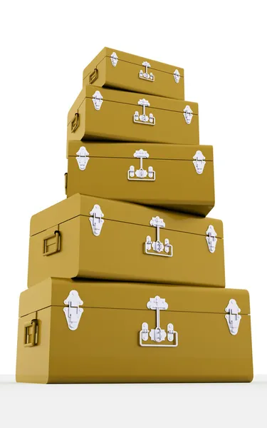Gold chest cases — Stock Photo, Image