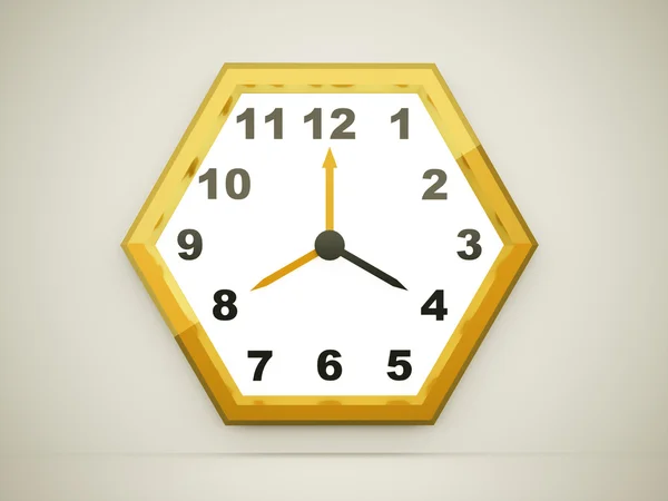 Żółty zegar sześciokątne — Zdjęcie stockowe