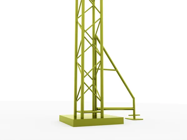 Green column construction rendered — Stock Photo, Image