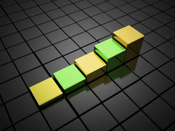Wykres zielony i żółty — Zdjęcie stockowe