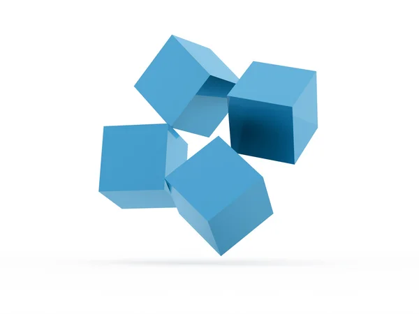 Abstract blue cubes concept rendered — Stock Photo, Image