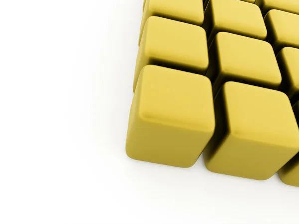 Latar belakang kubus kuning abstrak — Stok Foto