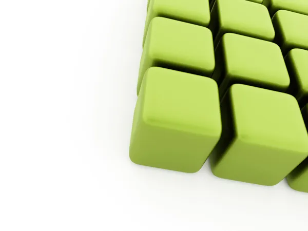 Groene abstracte kubussen geïsoleerd — Stockfoto