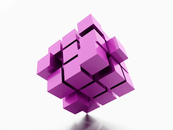 Purple abstract cubes background rendered — Stock Photo, Image
