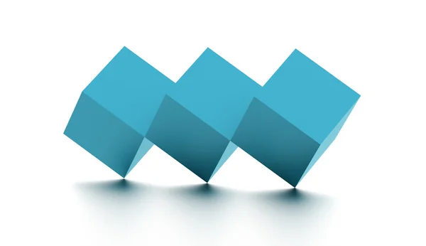 트리 블루 큐브 아이콘 컨셉 렌더링 — 스톡 사진